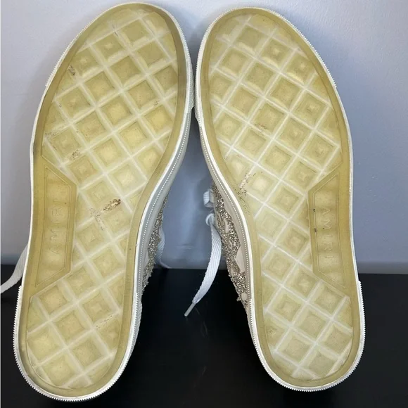 AMIRI Cream Sneakers with Silver Stars - Picture 6 of 10